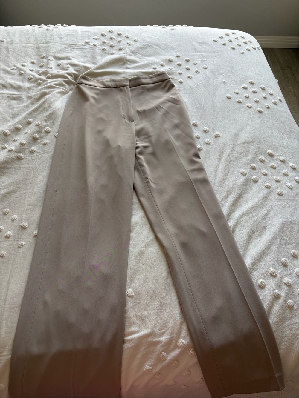 H&M Wide Leg Trousers in Light Taupe